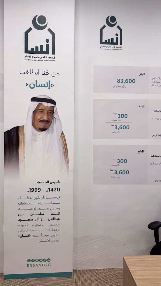 الجمعية الخيرية لرعاية الأيتام( إنسان ) حي الملقا - الرياض