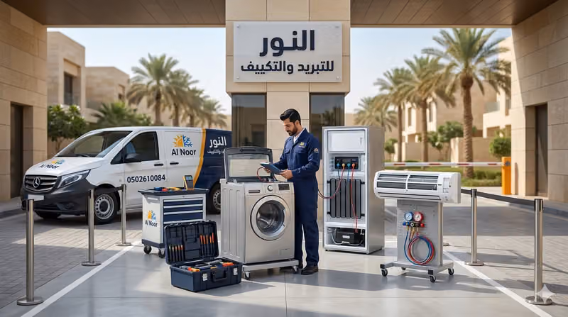 النور للتبريد والتكييف صيانة مكيفات وثلاجات وغسالات اتوماتيك