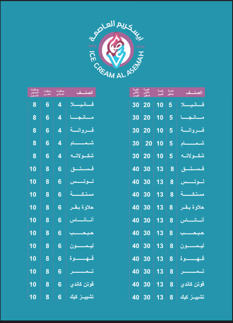 ايس كريم العاصمة - ICE CREAM AL ASEMAH