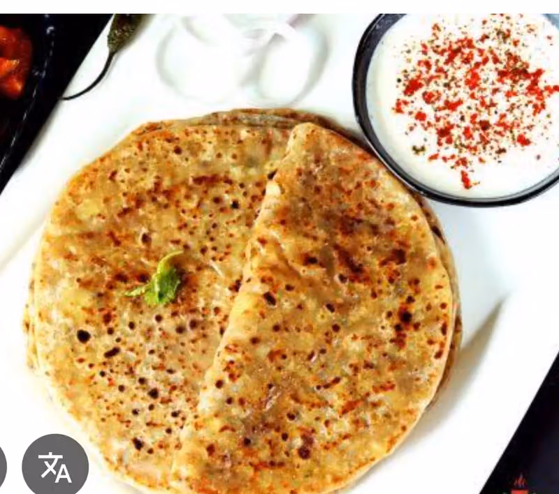 Eating Paratha