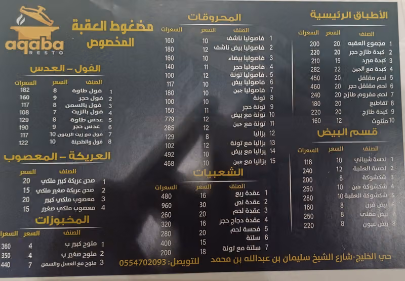مطعم مضغوط العقبة