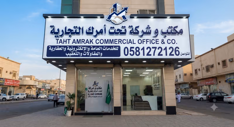 مكتب و شركه تحت امرك التجاريه للخدمات العامه و الالكترونيه و العقاريه و المقاولات و التعقيب