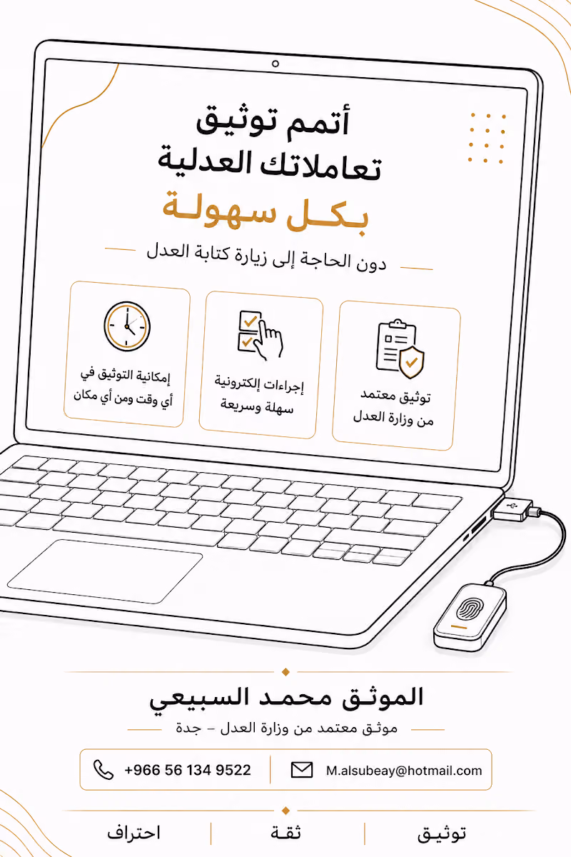 موثق معتمد من وزارة العدل | الموثق محمد السبيعي Ministry of Justice Licensed Notary Public | Mohammed Alsubeay