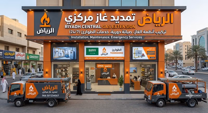 شركة تمديد غاز مركزي بالرياض وفحص تسريب شبكات الغاز المركزي وتركيب أنظمة الأمان وحل مشكلة تسريب الغاز للمطاعم