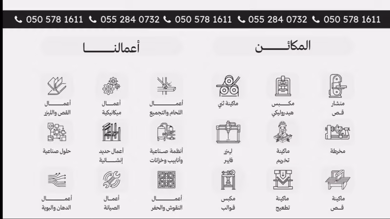 ورشة شركة الوادي اليانع للحدادة وتشكيل المعادن